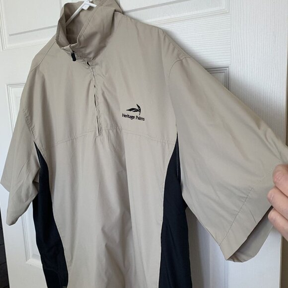 Monterey Club Men’s XL Khaki Heritage Palms Logo Zip Golf Windbreaker New - Picture 3 of 15